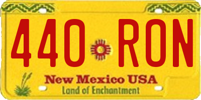 NM license plate 440RON