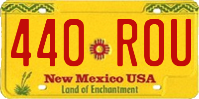 NM license plate 440ROU