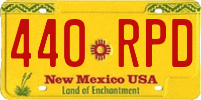 NM license plate 440RPD