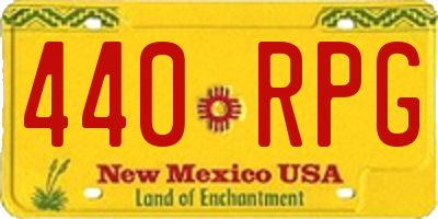 NM license plate 440RPG