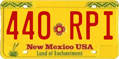 NM license plate 440RPI