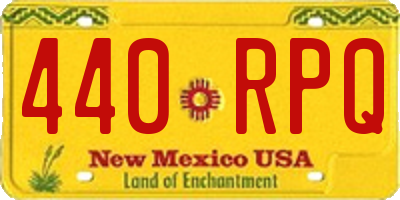 NM license plate 440RPQ