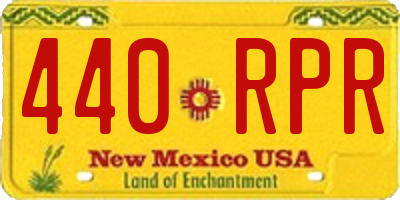 NM license plate 440RPR