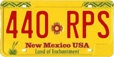 NM license plate 440RPS