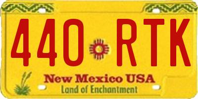 NM license plate 440RTK
