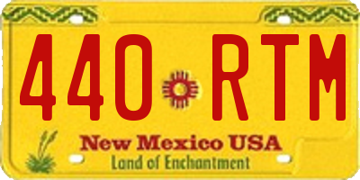 NM license plate 440RTM