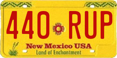 NM license plate 440RUP