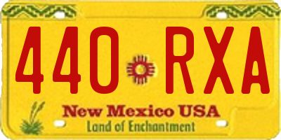 NM license plate 440RXA