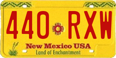 NM license plate 440RXW