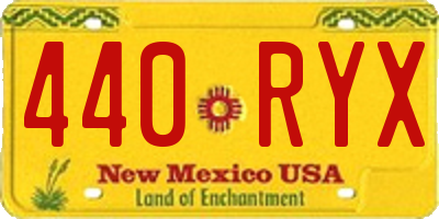 NM license plate 440RYX