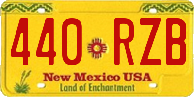 NM license plate 440RZB