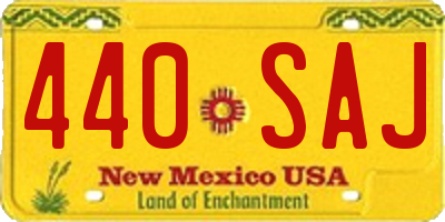 NM license plate 440SAJ