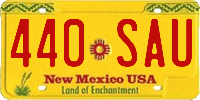 NM license plate 440SAU