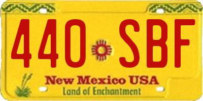 NM license plate 440SBF