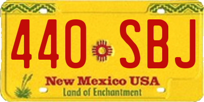 NM license plate 440SBJ