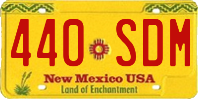 NM license plate 440SDM