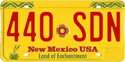 NM license plate 440SDN
