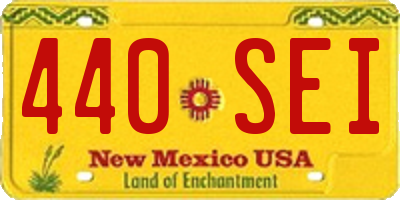 NM license plate 440SEI