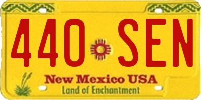 NM license plate 440SEN