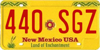 NM license plate 440SGZ
