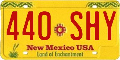 NM license plate 440SHY