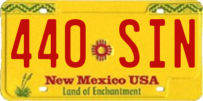 NM license plate 440SIN