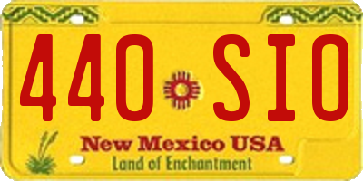 NM license plate 440SIO