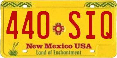 NM license plate 440SIQ