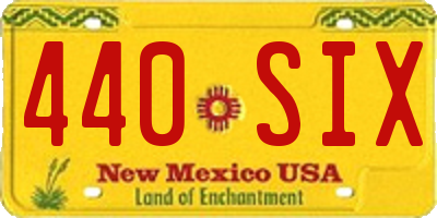 NM license plate 440SIX