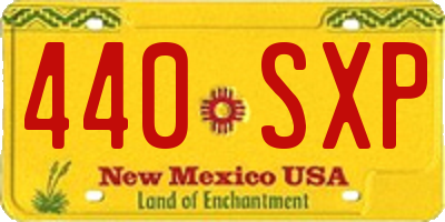 NM license plate 440SXP