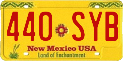 NM license plate 440SYB