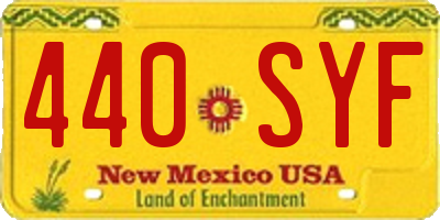 NM license plate 440SYF