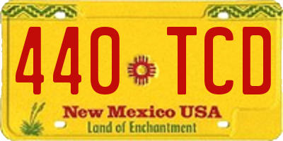 NM license plate 440TCD