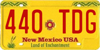 NM license plate 440TDG