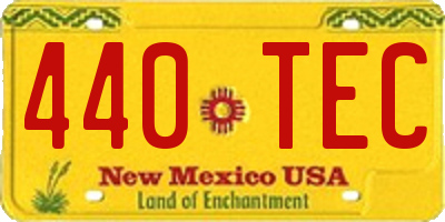 NM license plate 440TEC