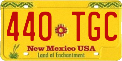 NM license plate 440TGC