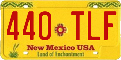 NM license plate 440TLF