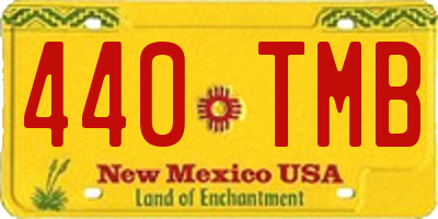 NM license plate 440TMB