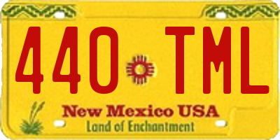 NM license plate 440TML