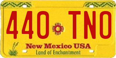 NM license plate 440TNO