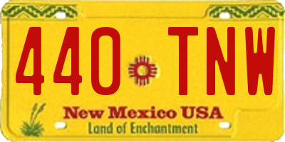 NM license plate 440TNW