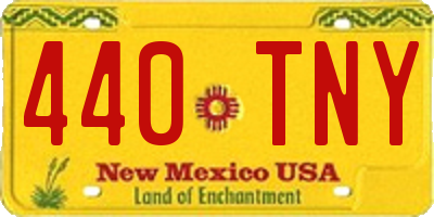 NM license plate 440TNY