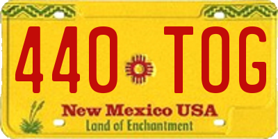 NM license plate 440TOG