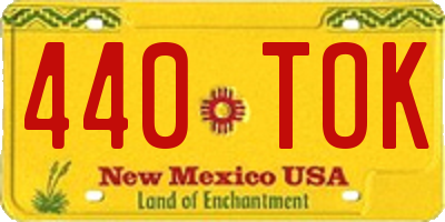 NM license plate 440TOK