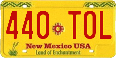 NM license plate 440TOL