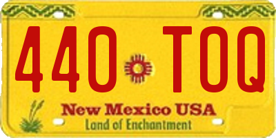 NM license plate 440TOQ