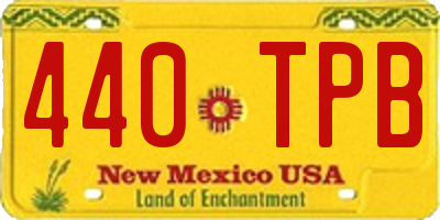 NM license plate 440TPB