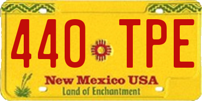NM license plate 440TPE