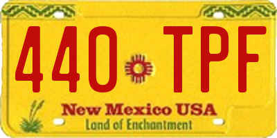NM license plate 440TPF