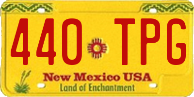 NM license plate 440TPG